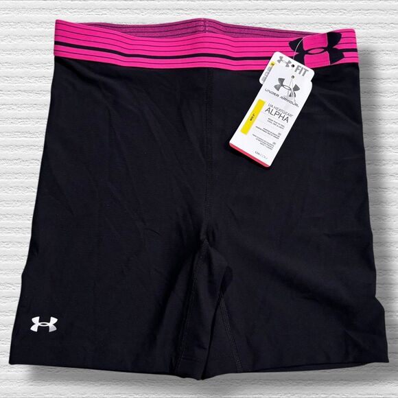 Under Armour - UA Heatgear Alpha - Mid 5" - Women's - Small- NWT Black Pink - Picture 1 of 7
